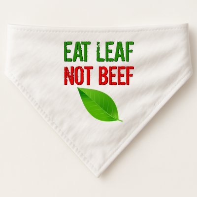 Eat Leaf Not Beef Funny Vegetarians USA-Made Doggie Bandana