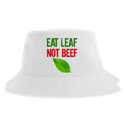 Eat Leaf Not Beef Funny Vegetarians Sustainable Bucket Hat