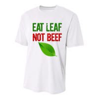 Eat Leaf Not Beef Funny Vegetarians Youth Performance Sprint T-Shirt