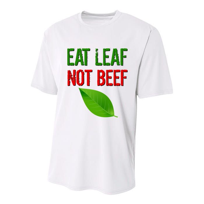 Eat Leaf Not Beef Funny Vegetarians Youth Performance Sprint T-Shirt