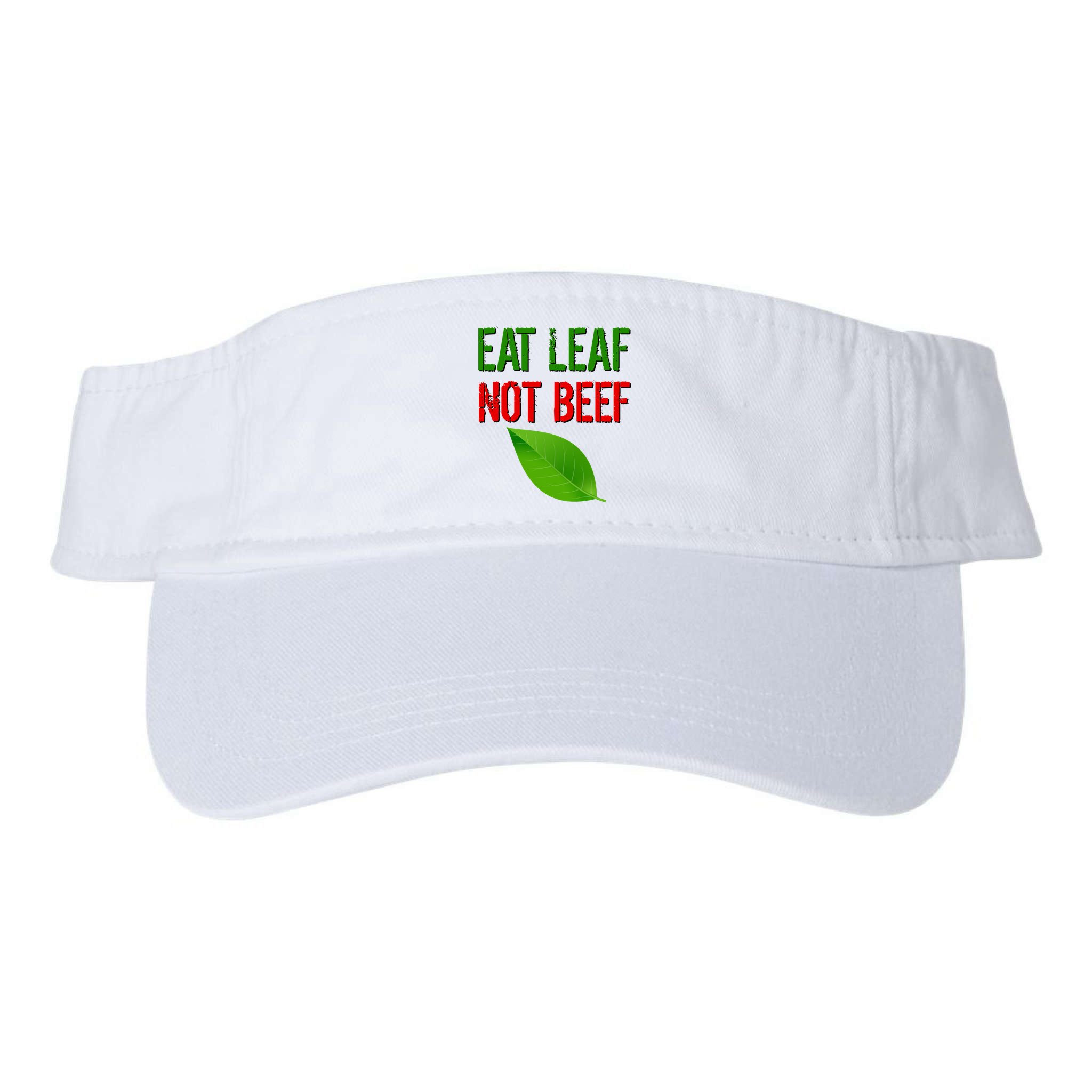Eat Leaf Not Beef Funny Vegetarians Visor