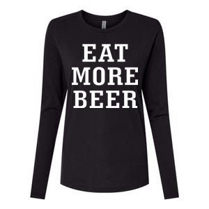 Eat More Beer Womens Cotton Relaxed Long Sleeve T-Shirt