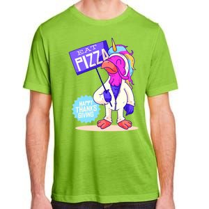 Eat Pizza Funny Happy Thanksgiving Adult ChromaSoft Performance T-Shirt