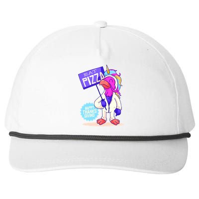 Eat Pizza Funny Happy Thanksgiving Snapback Five-Panel Rope Hat