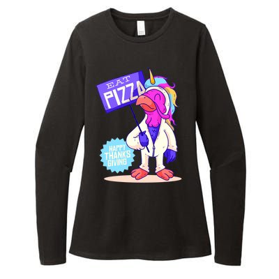 Eat Pizza Funny Happy Thanksgiving Womens CVC Long Sleeve Shirt