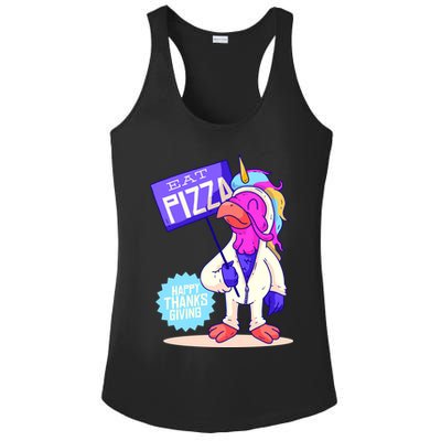 Eat Pizza Funny Happy Thanksgiving Ladies PosiCharge Competitor Racerback Tank