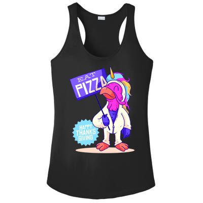 Eat Pizza Funny Happy Thanksgiving Ladies PosiCharge Competitor Racerback Tank