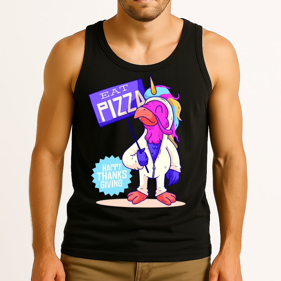 Eat Pizza Funny Happy Thanksgiving Tank Top