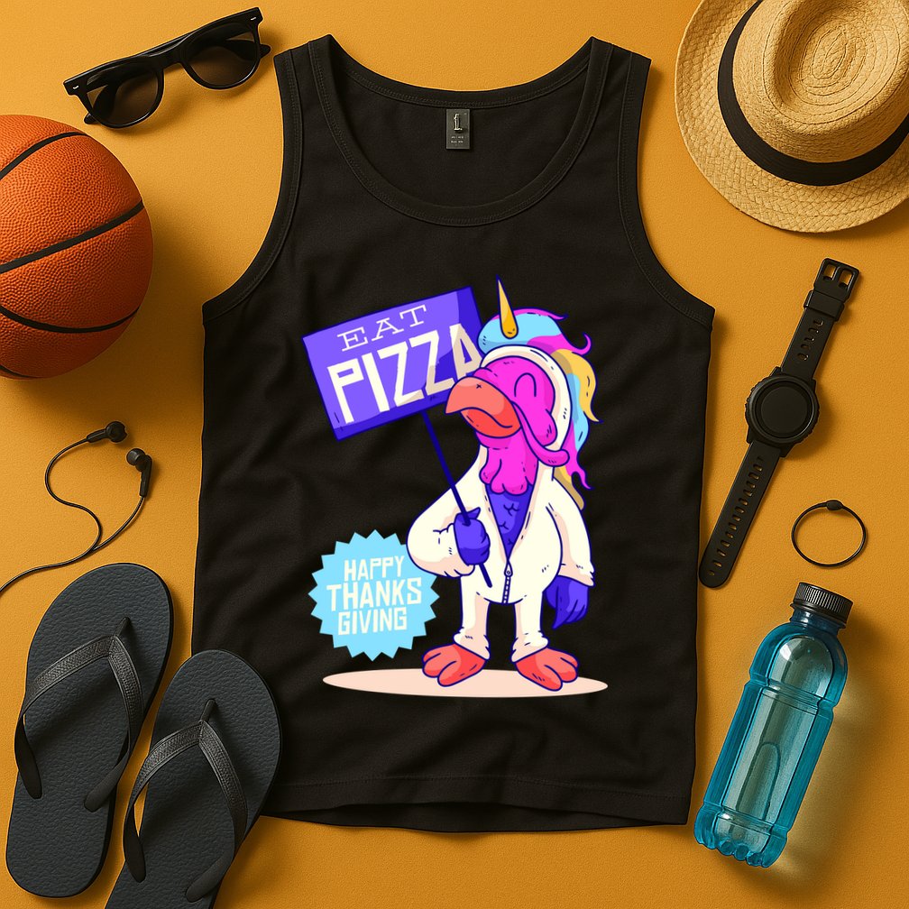 Eat Pizza Funny Happy Thanksgiving Tank Top