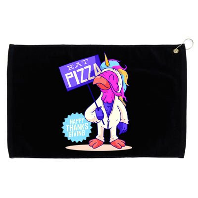 Eat Pizza Funny Happy Thanksgiving Grommeted Golf Towel