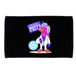 Eat Pizza Funny Happy Thanksgiving Microfiber Hand Towel