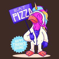 Eat Pizza Funny Happy Thanksgiving Cooling Performance Long Sleeve Crew