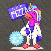 Eat Pizza Funny Happy Thanksgiving Cotton Canvas Backpack
