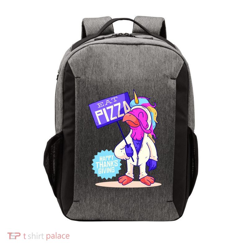 Eat Pizza Funny Happy Thanksgiving Vector Backpack
