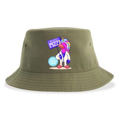 Eat Pizza Funny Happy Thanksgiving Sustainable Bucket Hat