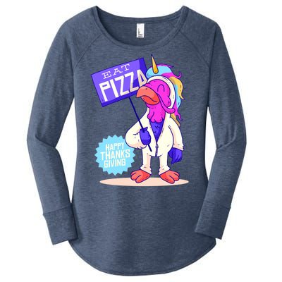 Eat Pizza Funny Happy Thanksgiving Women's Perfect Tri Tunic Long Sleeve Shirt