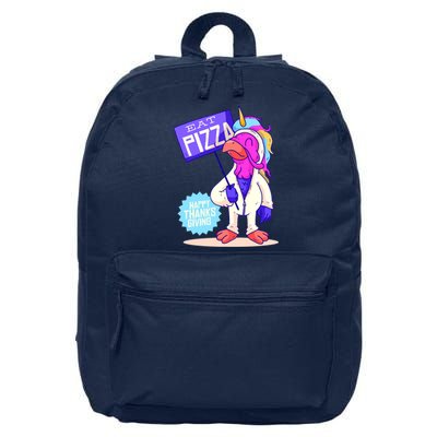 Eat Pizza Funny Happy Thanksgiving 16 in Basic Backpack