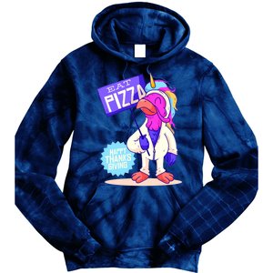 Eat Pizza Funny Happy Thanksgiving Tie Dye Hoodie