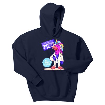 Eat Pizza Funny Happy Thanksgiving Kids Hoodie