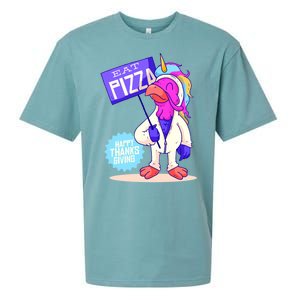 Eat Pizza Funny Happy Thanksgiving Sueded Cloud Jersey T-Shirt