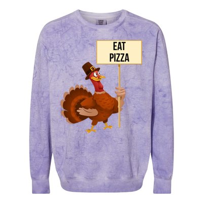 Eat Pizza Funny Turkey Colorblast Crewneck Sweatshirt