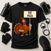Eat Pizza Funny Turkey Cooling Performance Crew T-Shirt