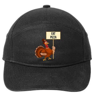 Eat Pizza Funny Turkey 7-Panel Snapback Hat