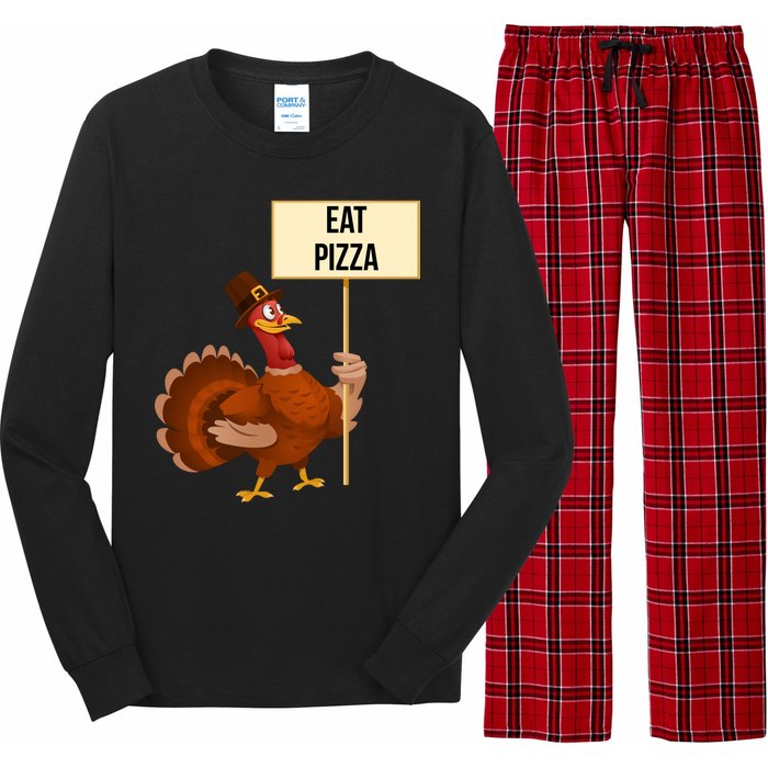 Eat Pizza Funny Turkey Long Sleeve Pajama Set