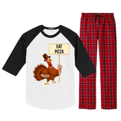 Eat Pizza Funny Turkey Raglan Sleeve Pajama Set