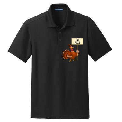 Eat Pizza Funny Turkey Dry Zone Grid Polo