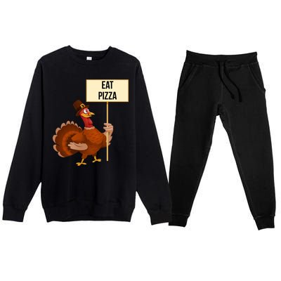 Eat Pizza Funny Turkey Premium Crewneck Sweatsuit Set