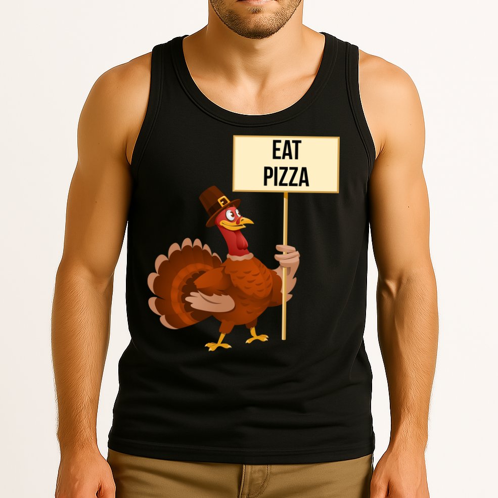 Eat Pizza Funny Turkey Tank Top