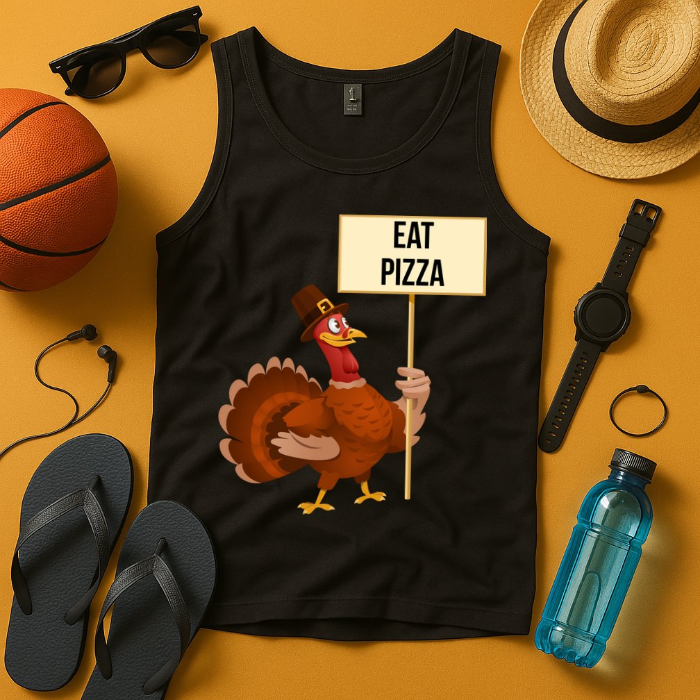 Eat Pizza Funny Turkey Tank Top
