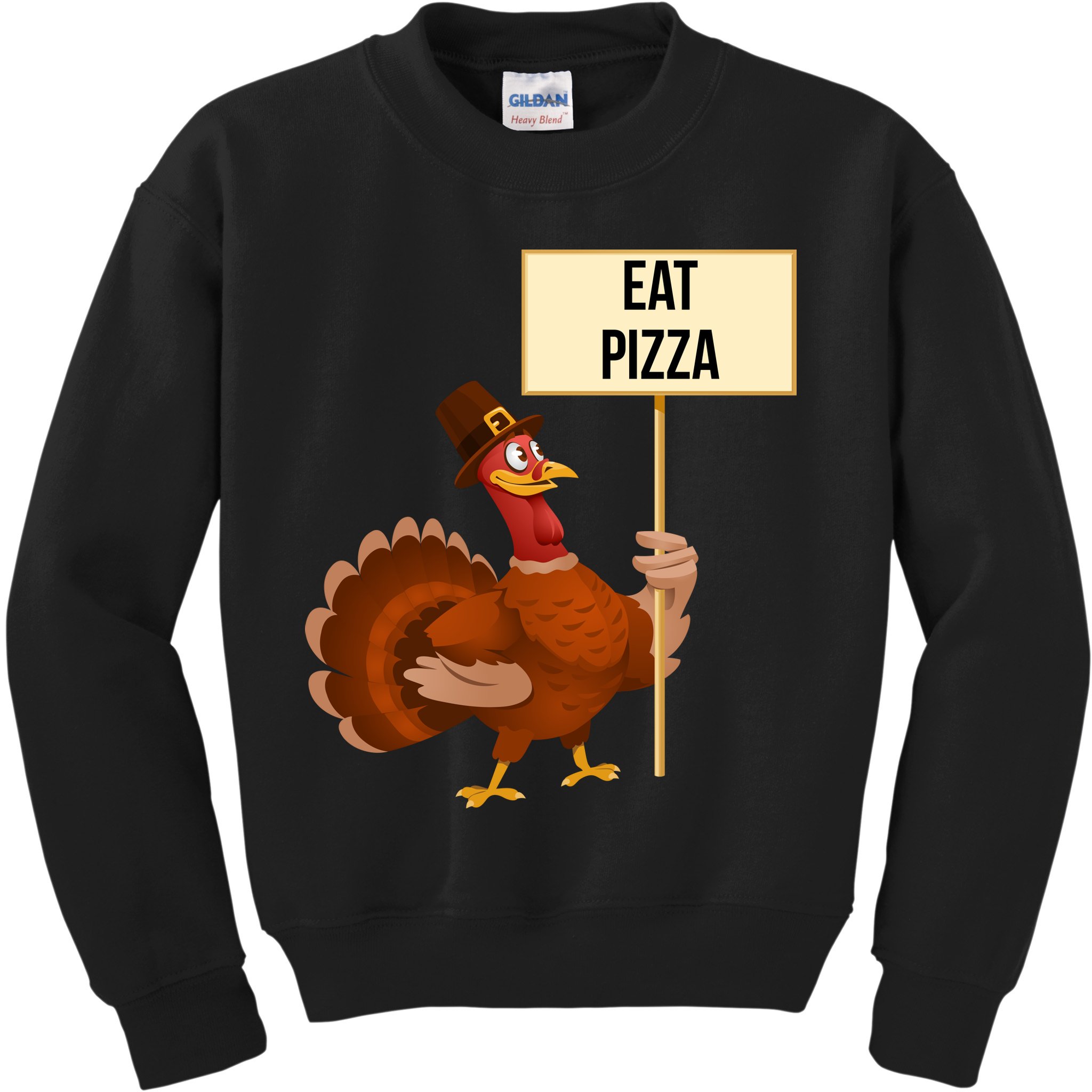 Eat Pizza Funny Turkey Kids Sweatshirt
