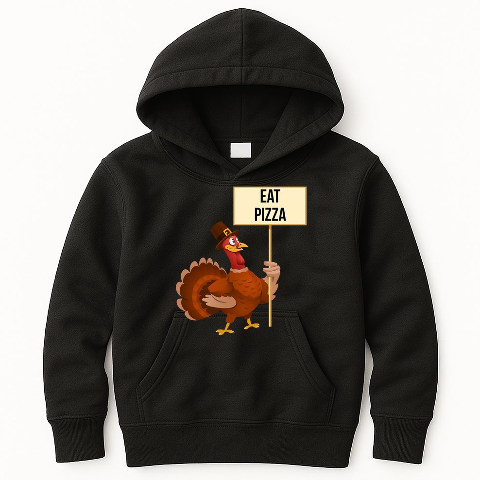 Eat Pizza Funny Turkey Kids Hoodie