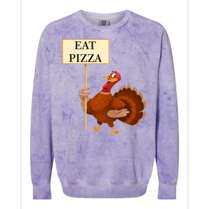 Eat Pizza Not Turkey Colorblast Crewneck Sweatshirt