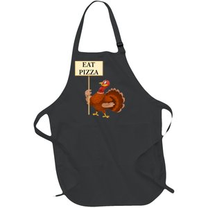 Eat Pizza Not Turkey Full-Length Apron With Pockets