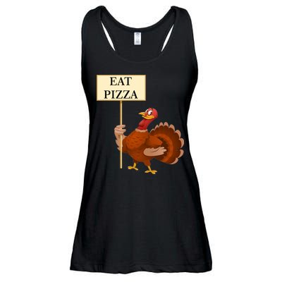 Eat Pizza Not Turkey Ladies Essential Flowy Tank