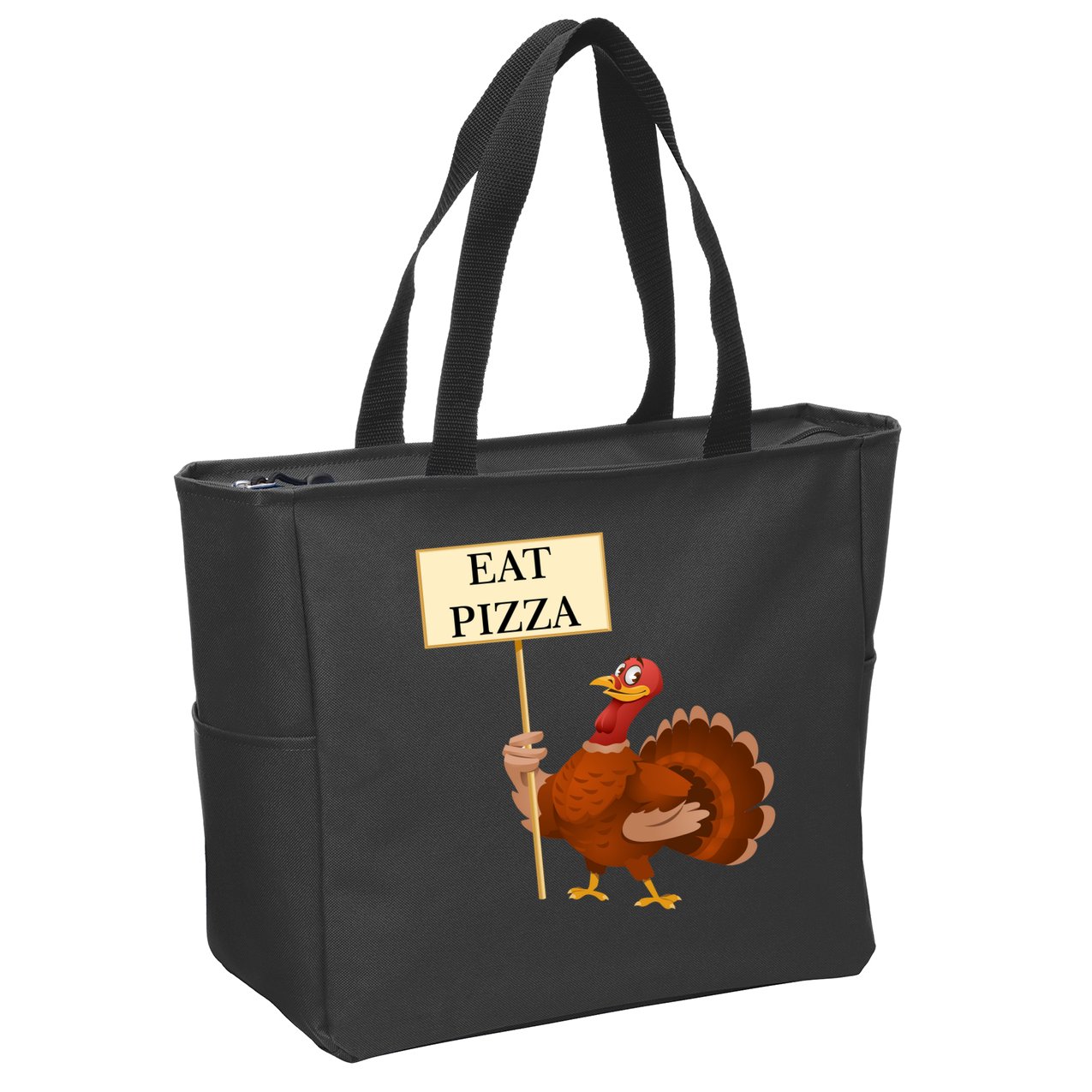 Eat Pizza Not Turkey Zip Tote Bag