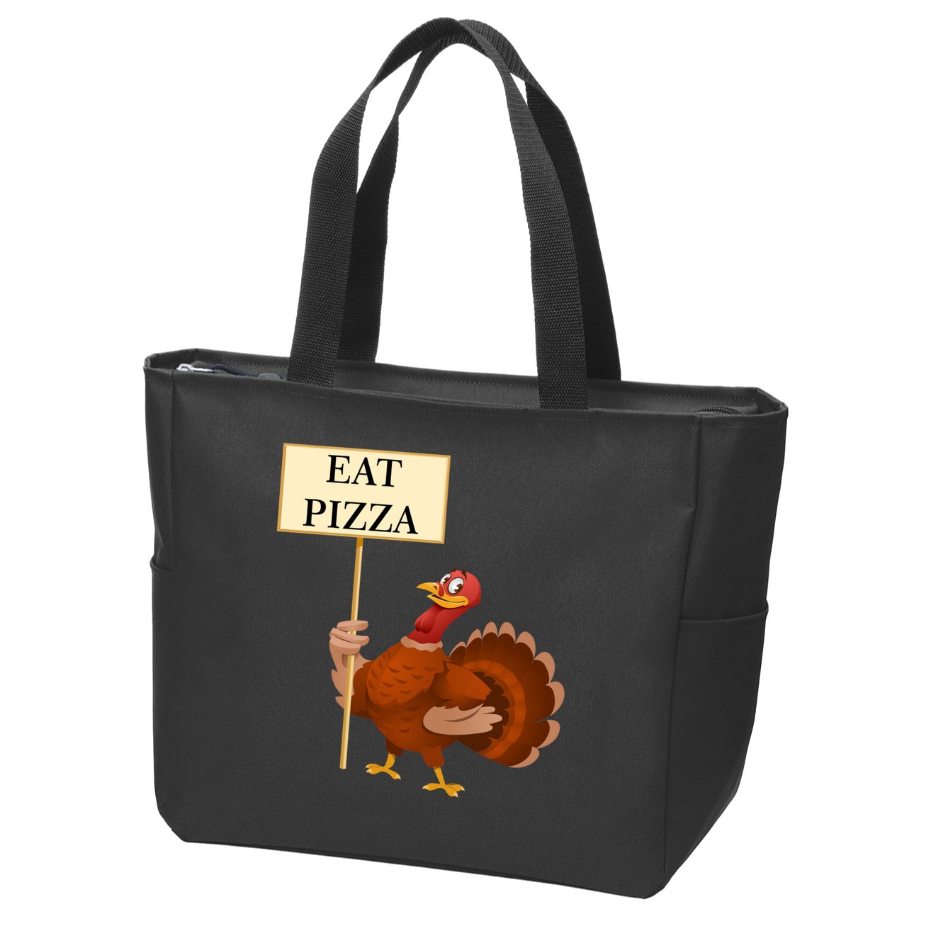 Eat Pizza Not Turkey Zip Tote Bag