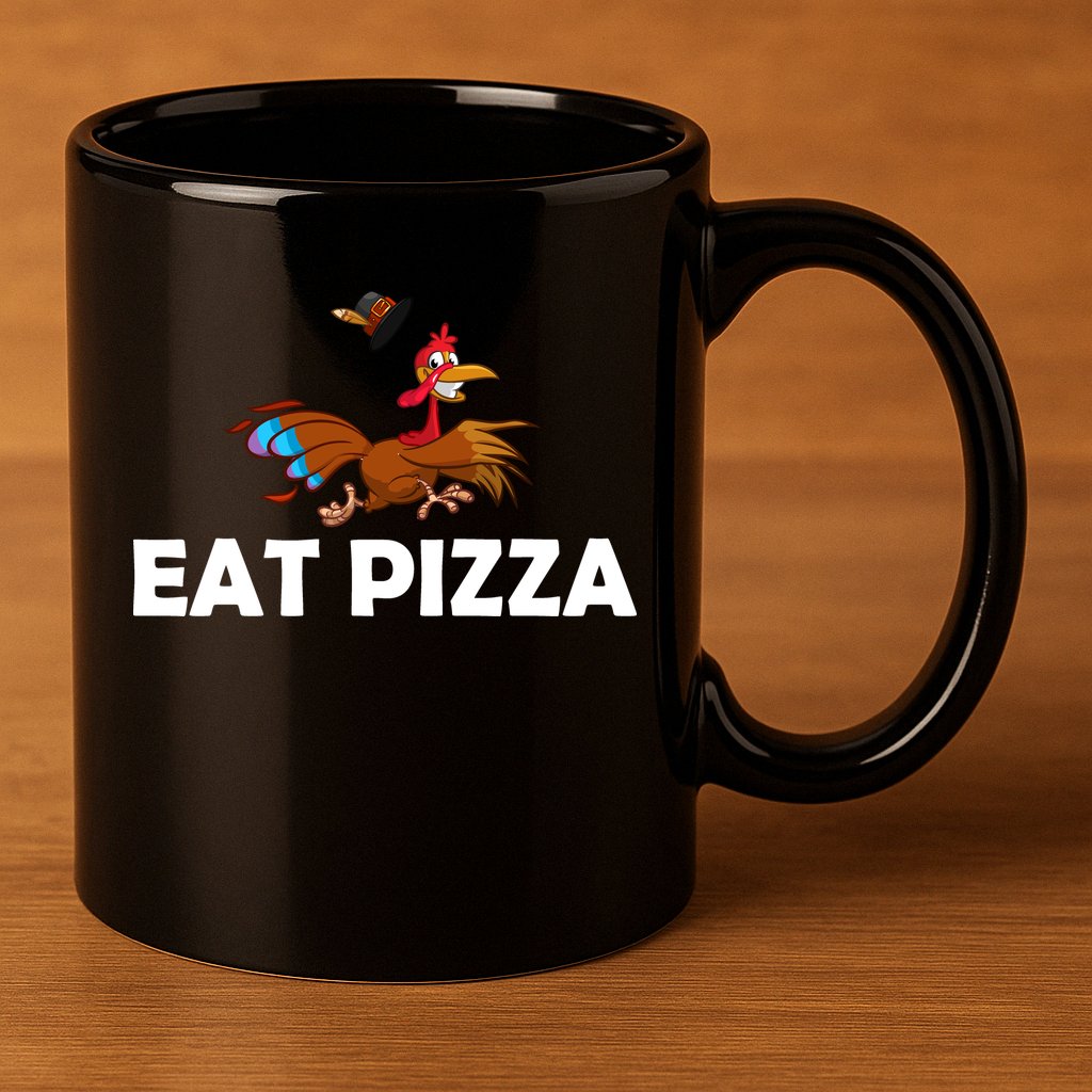 Eat Pizza Not Turkey Funny Thanksgiving 11oz C Handle Ceramic Mug