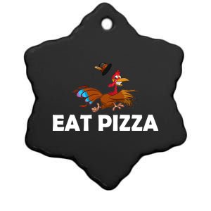 Eat Pizza Not Turkey Funny Thanksgiving Ceramic Star Ornament