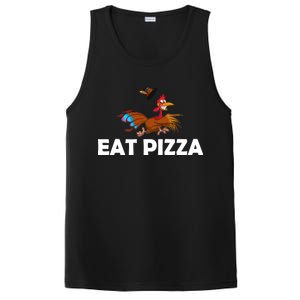 Eat Pizza Not Turkey Funny Thanksgiving PosiCharge Competitor Tank