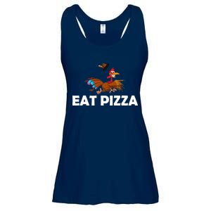 Eat Pizza Not Turkey Funny Thanksgiving Ladies Essential Flowy Tank