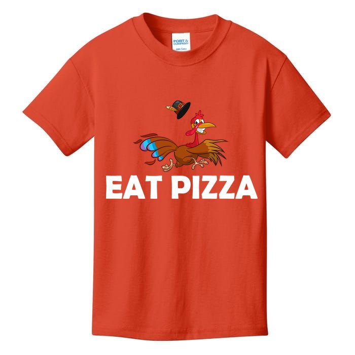 Eat Pizza Not Turkey Funny Thanksgiving Kids T-Shirt