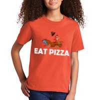 Eat Pizza Not Turkey Funny Thanksgiving Kids T-Shirt