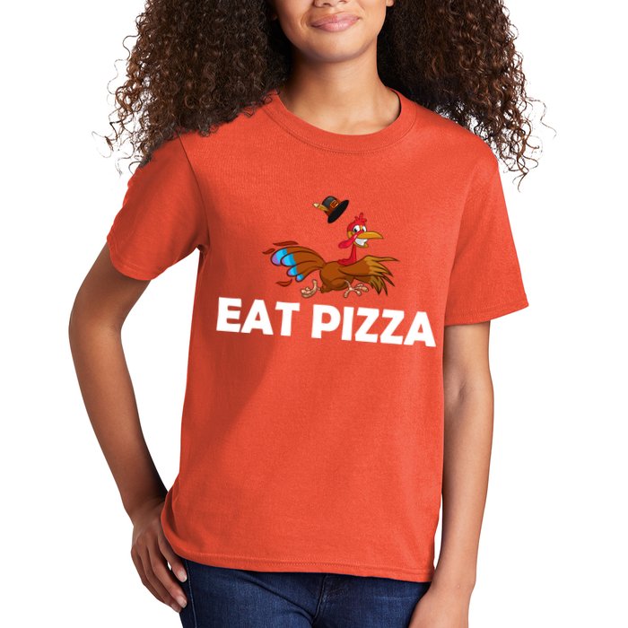 Eat Pizza Not Turkey Funny Thanksgiving Kids T-Shirt