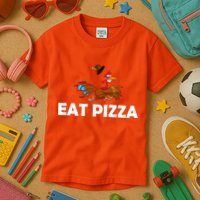 Eat Pizza Not Turkey Funny Thanksgiving Kids T-Shirt