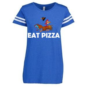 Eat Pizza Not Turkey Funny Thanksgiving Enza Ladies Jersey Football T-Shirt