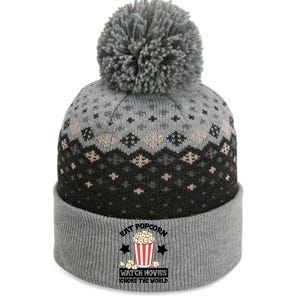 Eat Popcorn Watch Movies Ignore The World The Baniff Cuffed Pom Beanie